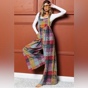 BiBi Multicolor Plaid Jumpsuit